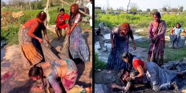 तीन भाभियों ने मिलकर खेली देवर संग ऐसी होली, फट गए महिलाओं के कपड़े, जमकर वायरल हो रहा ये वीडियो