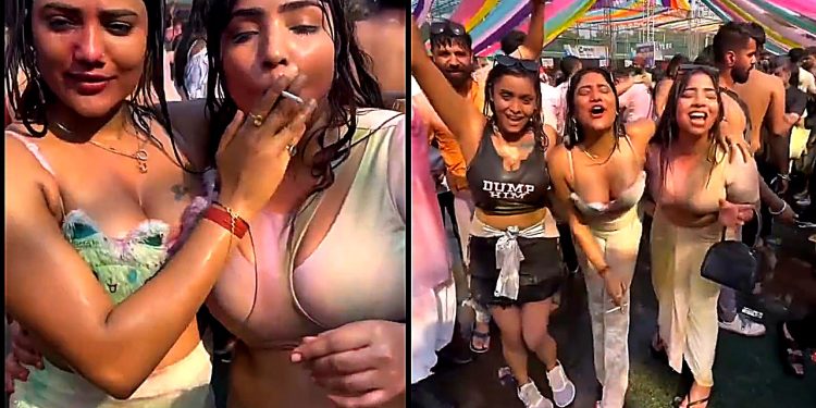होली पार्टी में नशे में डूबी लड़कियों का वीडियो वायरल, कम कपड़ों में डांस और सिगरेट का कश लगाती दिखी