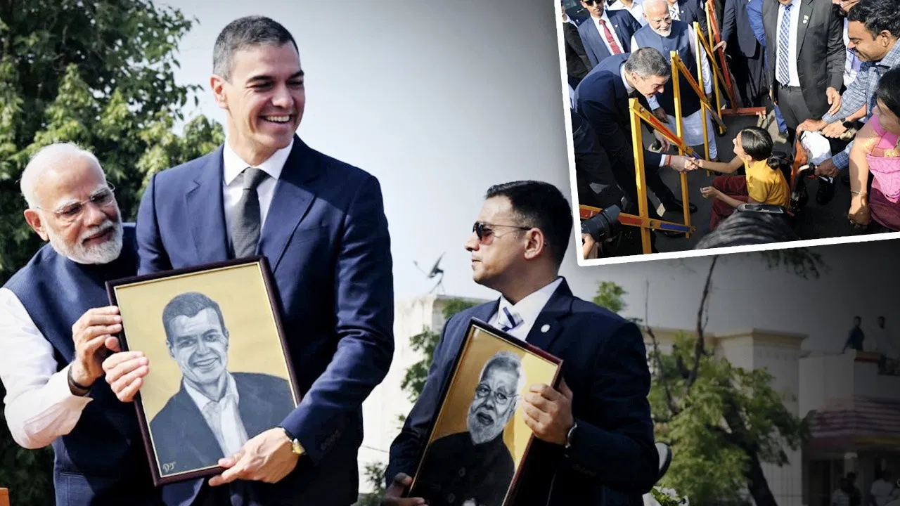 रोड शो में पीएम मोदी को मिली दिव्यांग लड़की, स्पेन के राष्ट्रपति और पीएम मोदी को दिया ये खास गिफ्ट