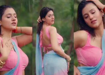 गुलाबी साड़ी और भीगे बदन के साथ अंजलि अरोरा ने लगाई आग, लोग बोले- ये बेहूदा है