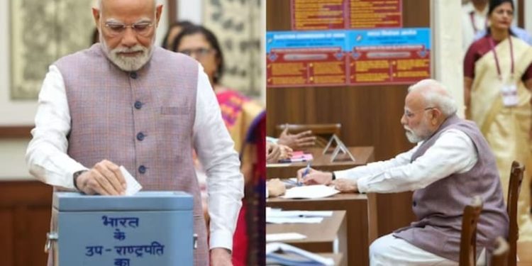 उपराष्ट्रपति चुनाव के लिए वोटिंग शुरू, पीएम मोदी ने डाला पहला वोट, राधाकृष्णन और रेड्डी के बीच सीधा मुकाबला