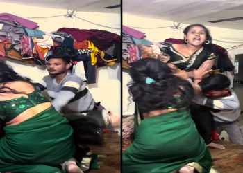 घर पहुंची पत्नी तो पति के संग रंगरलिया मना रही थी गर्लफ्रेंड, फिर जो हुआ वीडियो में खुद देख लीजिए