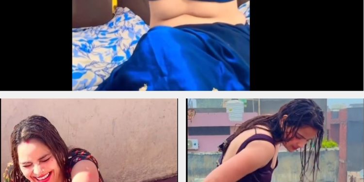 साड़ी में भीगते हुए जिस्म की प्रदर्शनी… चंद लाइक्स के लिए ये क्या कर रही शादीशुदा महिला?
