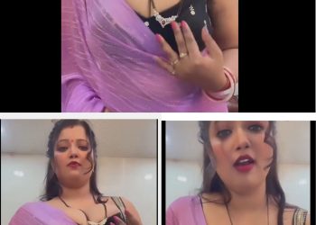 भाभी जी, मंगलसूत्र का तो लिहाज कर लेती.. शादीशुदा भाभी का रिवलिंग साड़ी में बेहूदा डांस, लोग बोले- शर्म करो