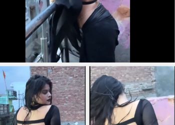 काली साड़ी में भाभी का बारिश वाला डांस VIRAL! दिल्ली की गर्मी में लगाया हॉटनेस का तड़का