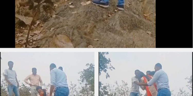 पहाड़ी पर बैठकर किस कर रहा था कपल, अचानक पहुंचा हिंदूवादी संगठन, मौके पर की जमकर गुंडागर्दी