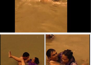 पवित्र नदी में नहाने गए पति-पत्नी ने किया रोमांस, अश्लील हरकत का VIDEO वायरल! लोगों ने उठाए मर्यादा पर सवाल